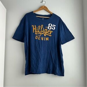 Tommy Hilfiger Navy and Gold Graphic Tee